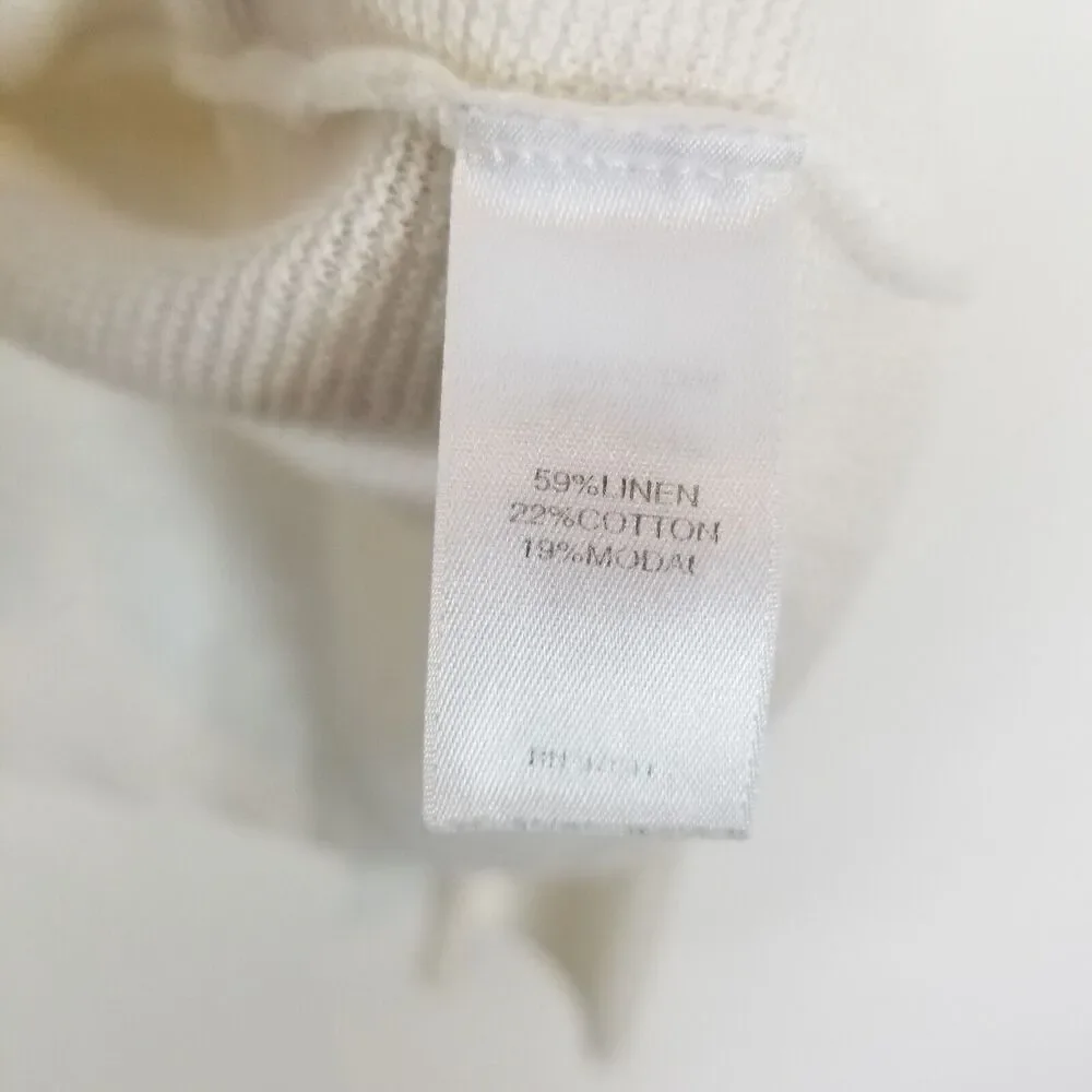 J.Jill Women Plus‎ Linen Blend Cardigan Sweater Sz 3X White Open Front Beach